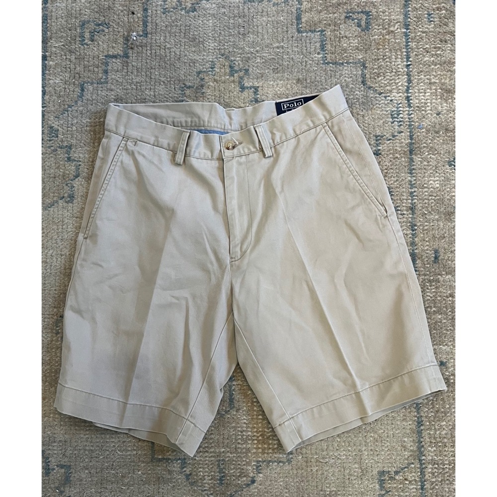 Polo Ralph Lauren Mens Classic Fit 9" Chino Shorts Khaki Tan 100% Cotton Twill